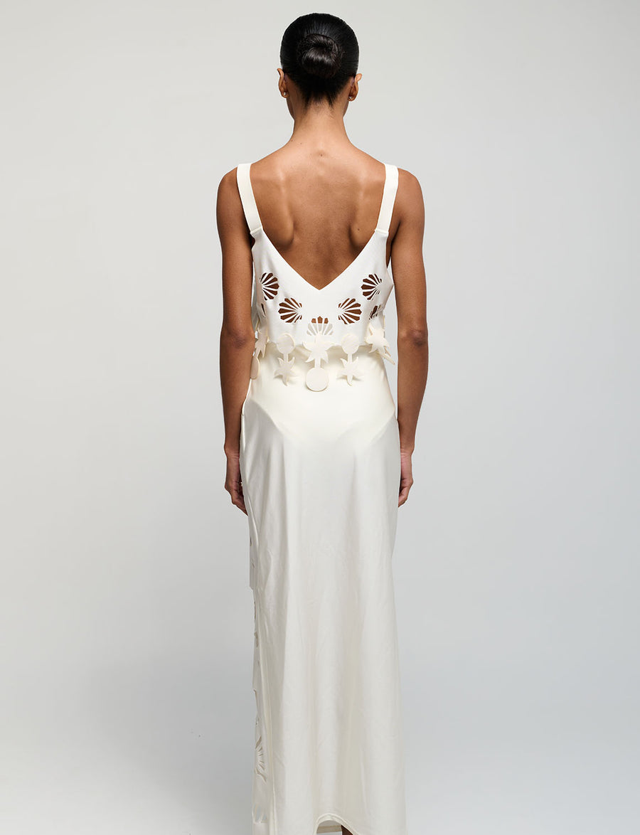 Falda Maxi Shell white