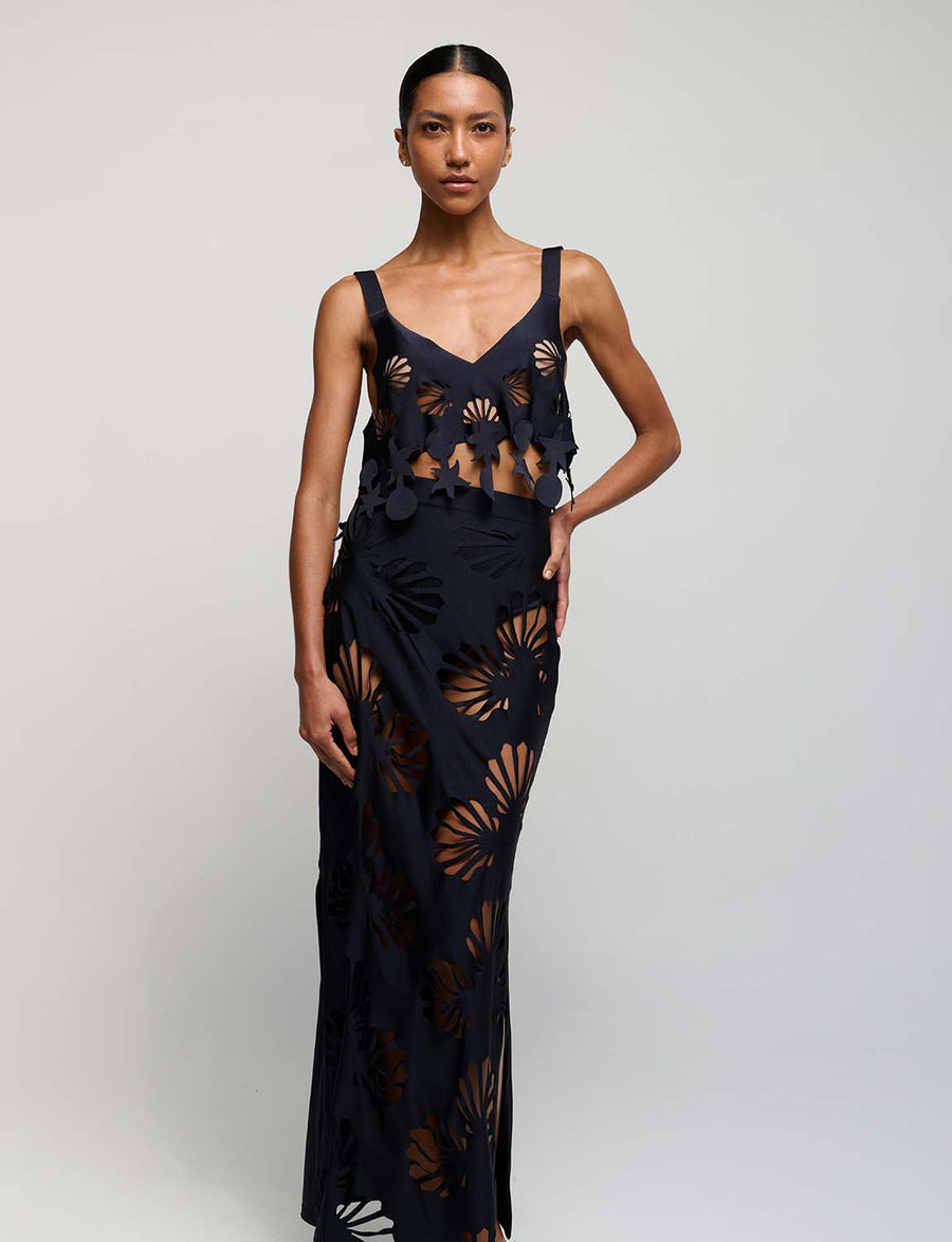 Falda Maxi Shell Black