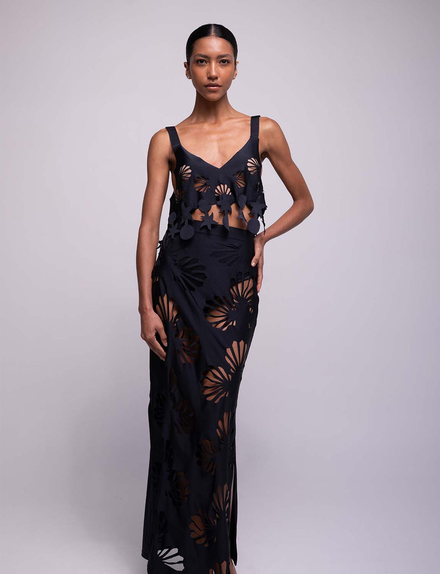 Falda Maxi Shell Black