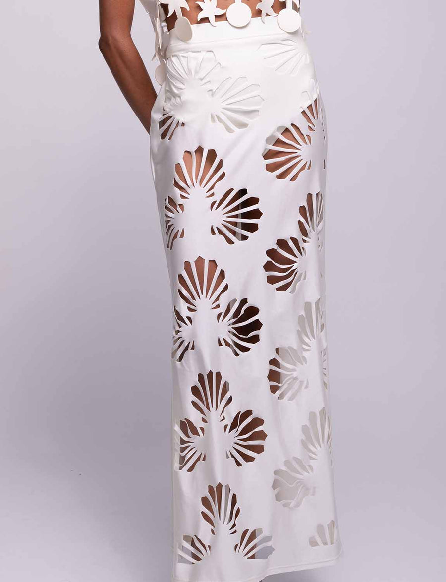 Falda Maxi Shell white
