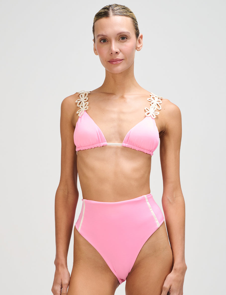 Bottom High Waist Fiori Pink